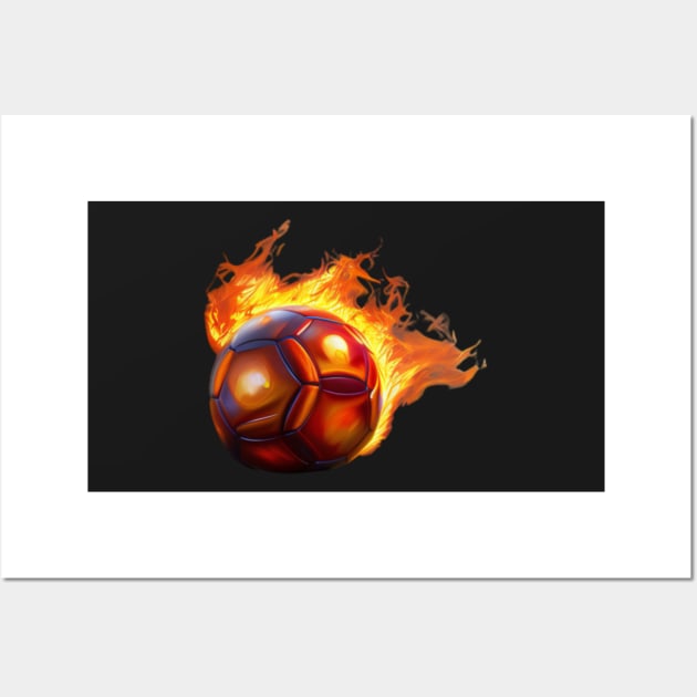 Burning Soccer Ball Wall Art by Shadowbyte91